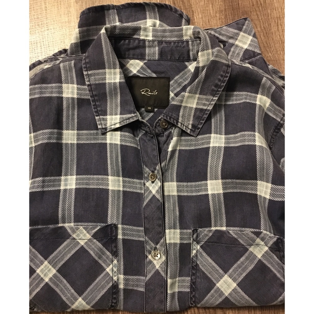 Rails Plaid Button Down Top Size Xs - image 8